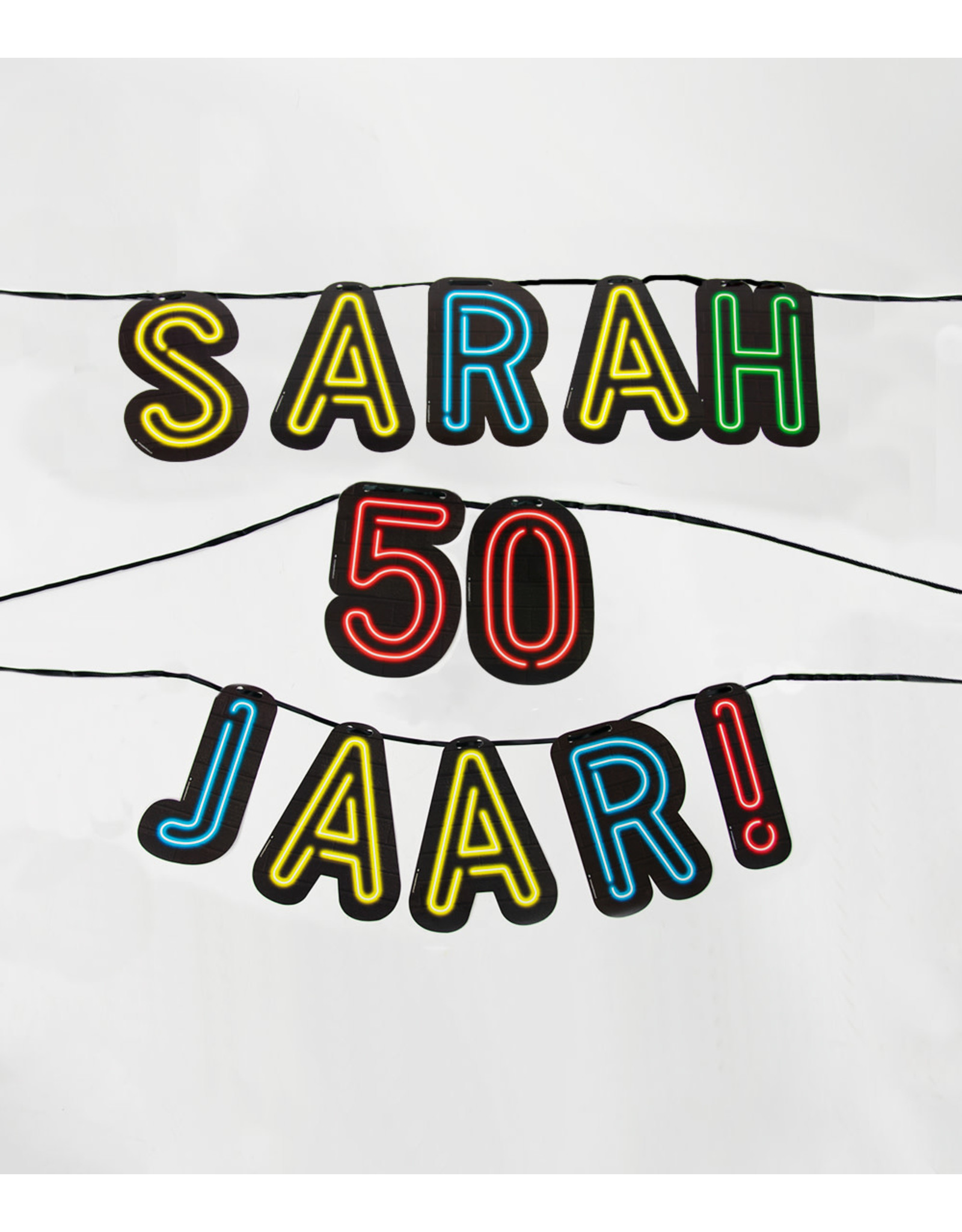 wenselijk veld Vriendelijkheid Neon slinger nr 8 Sarah 50 jaar - | Celebrate Online