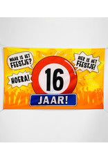 XXL gevelvlag 16 jaar 150 x 90 cm