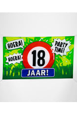 XXL gevelvlag 18 jaar 150 x 90 cm