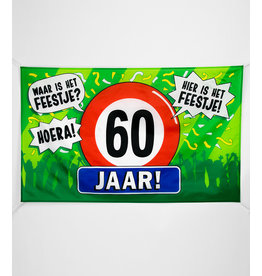 XXL gevelvlag 60 jaar 150 x 90 cm