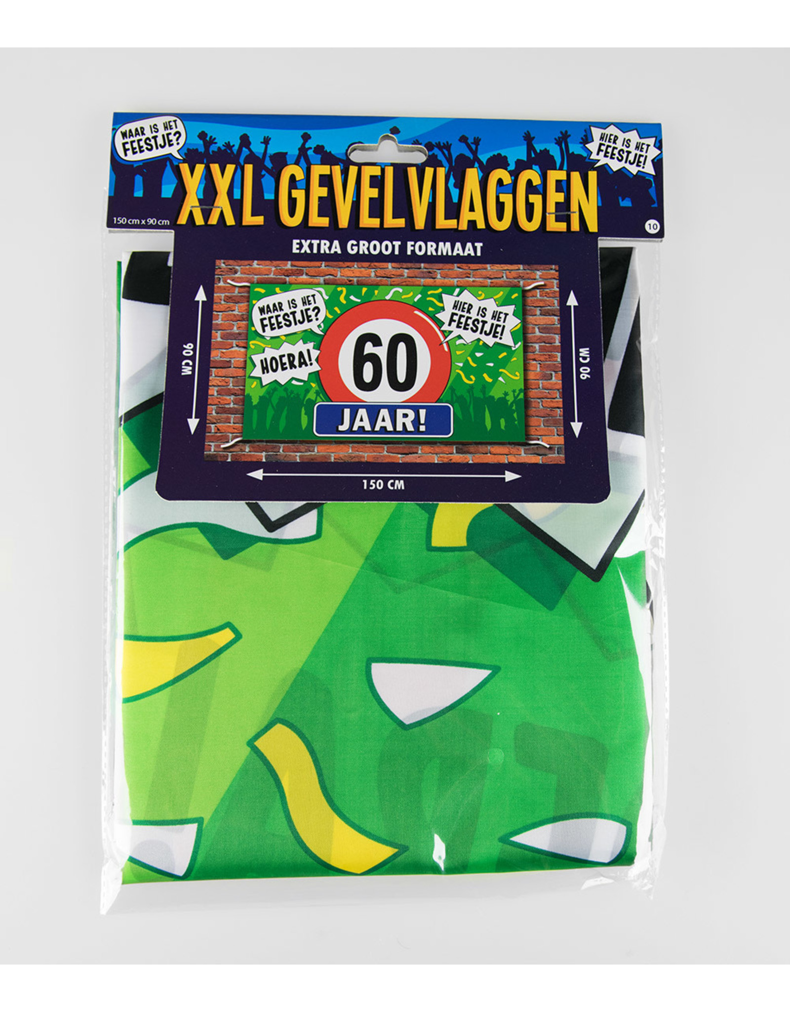 XXL gevelvlag 60 jaar 150 x 90 cm