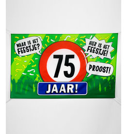 XXL gevelvlag 75 jaar 150 x 90 cm