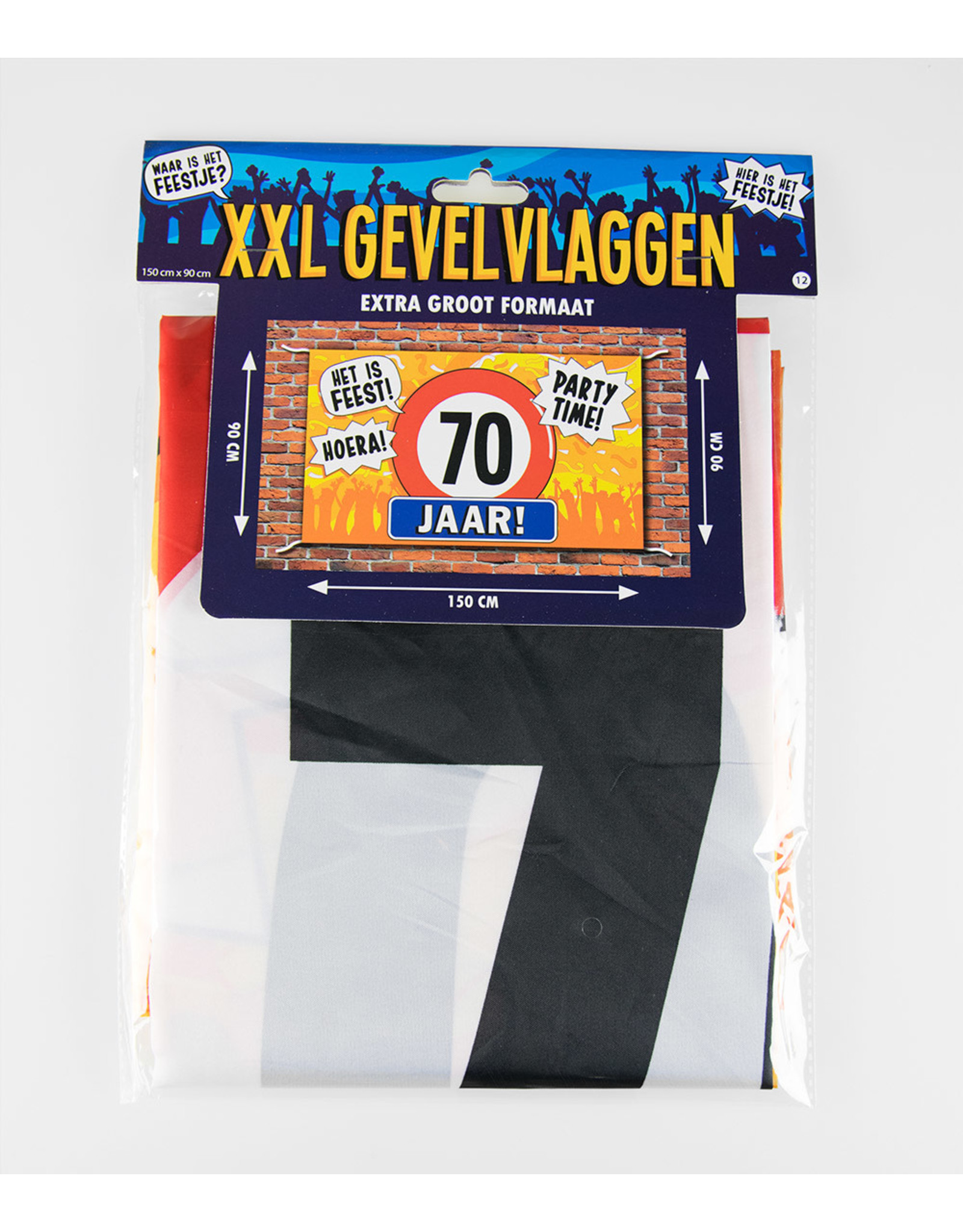 XXL gevelvlag 70 jaar 150 x 90 cm