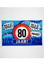 XXL gevelvlag 80 jaar 150 x 90 cm