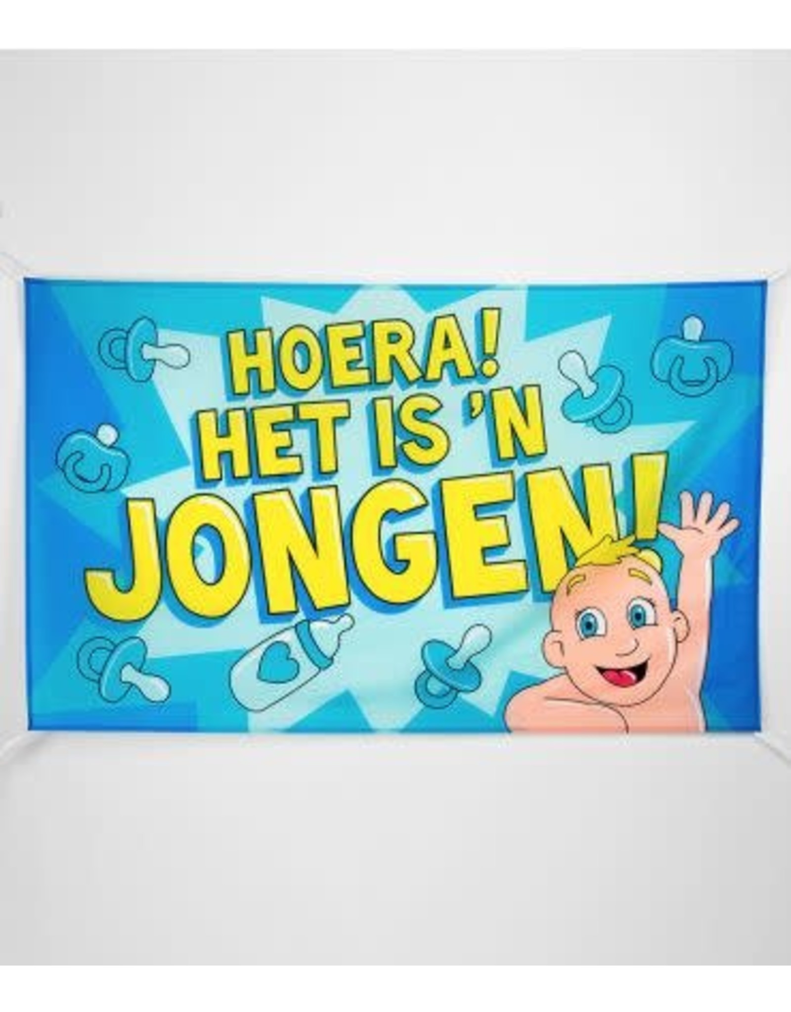 XXL gevelvlag hoera het is 'n jongen 150 x 90 cm