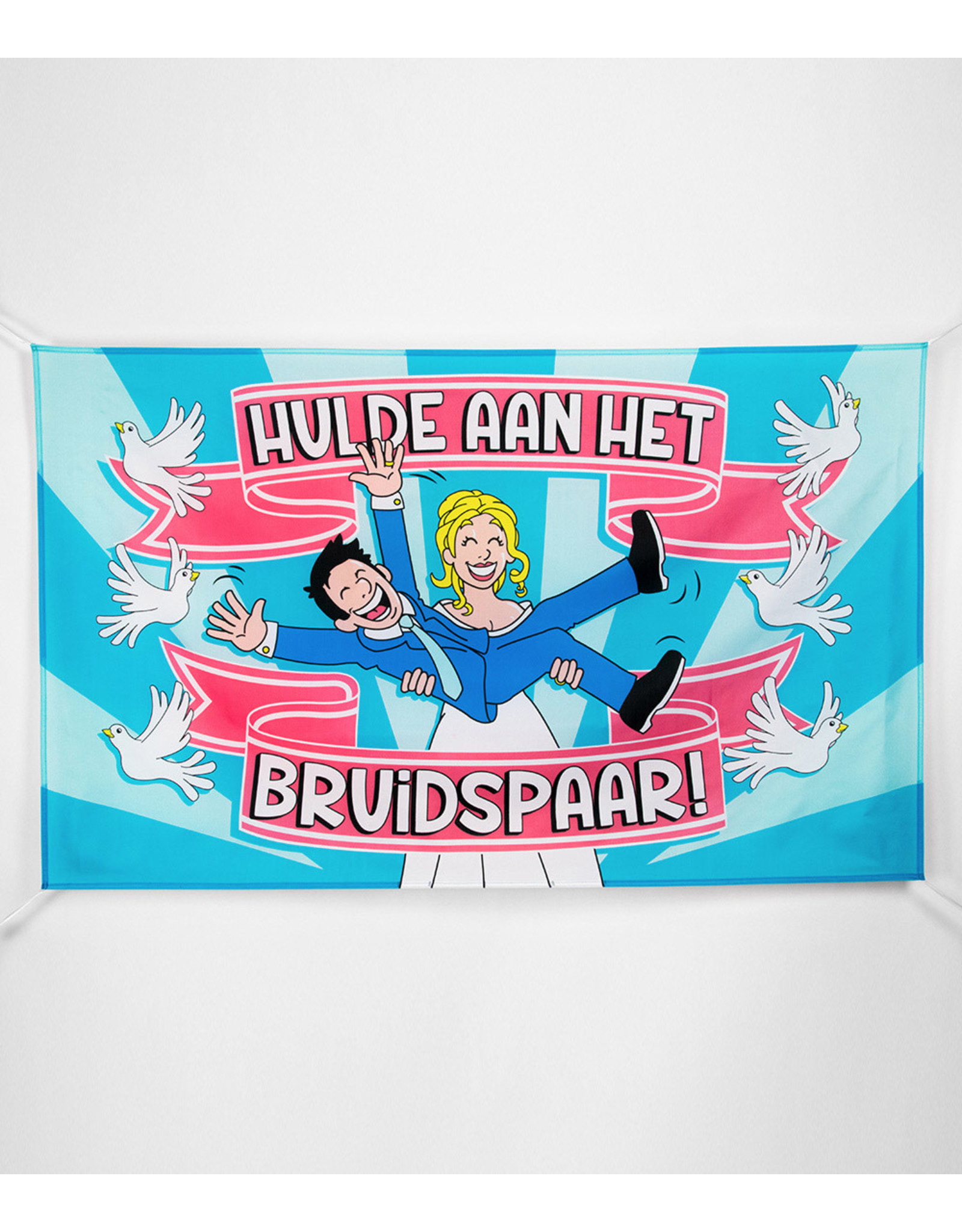 XXL gevelvlag hulde aan het bruidspaar 150 x 90 cm