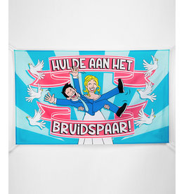 XXL gevelvlag hulde aan het bruidspaar 150 x 90 cm