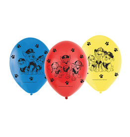 Paw patrol ballonnen 6 stuks div kleuren