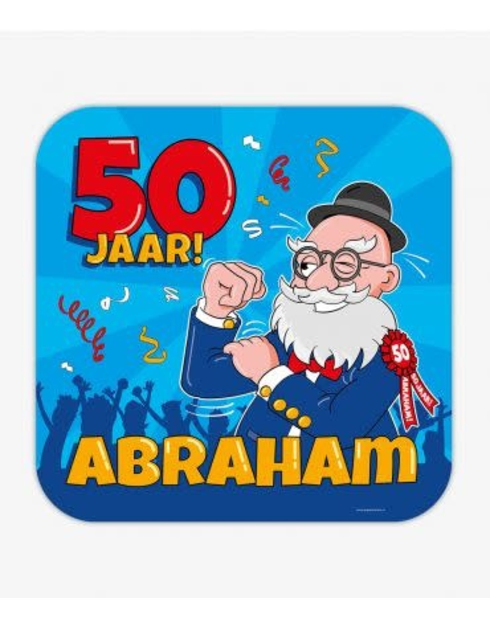 Huldeschild cartoon Abraham 50 jaar