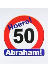 Huldeschild verkeersbord Abraham 50 jaar