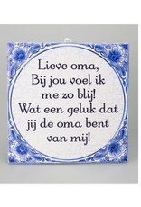 Delftse tegel Lieve oma