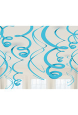 Amscan Swirl hangdecoratie baby blauw 12 stuks