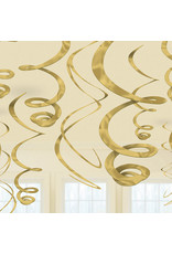 Amscan Swirl hangdecoratie goud 12x 55cm