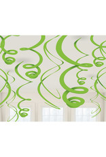 Swirl hangdecoratie groen 12 stuks Swirl hangdecoratie groen 12 stuks