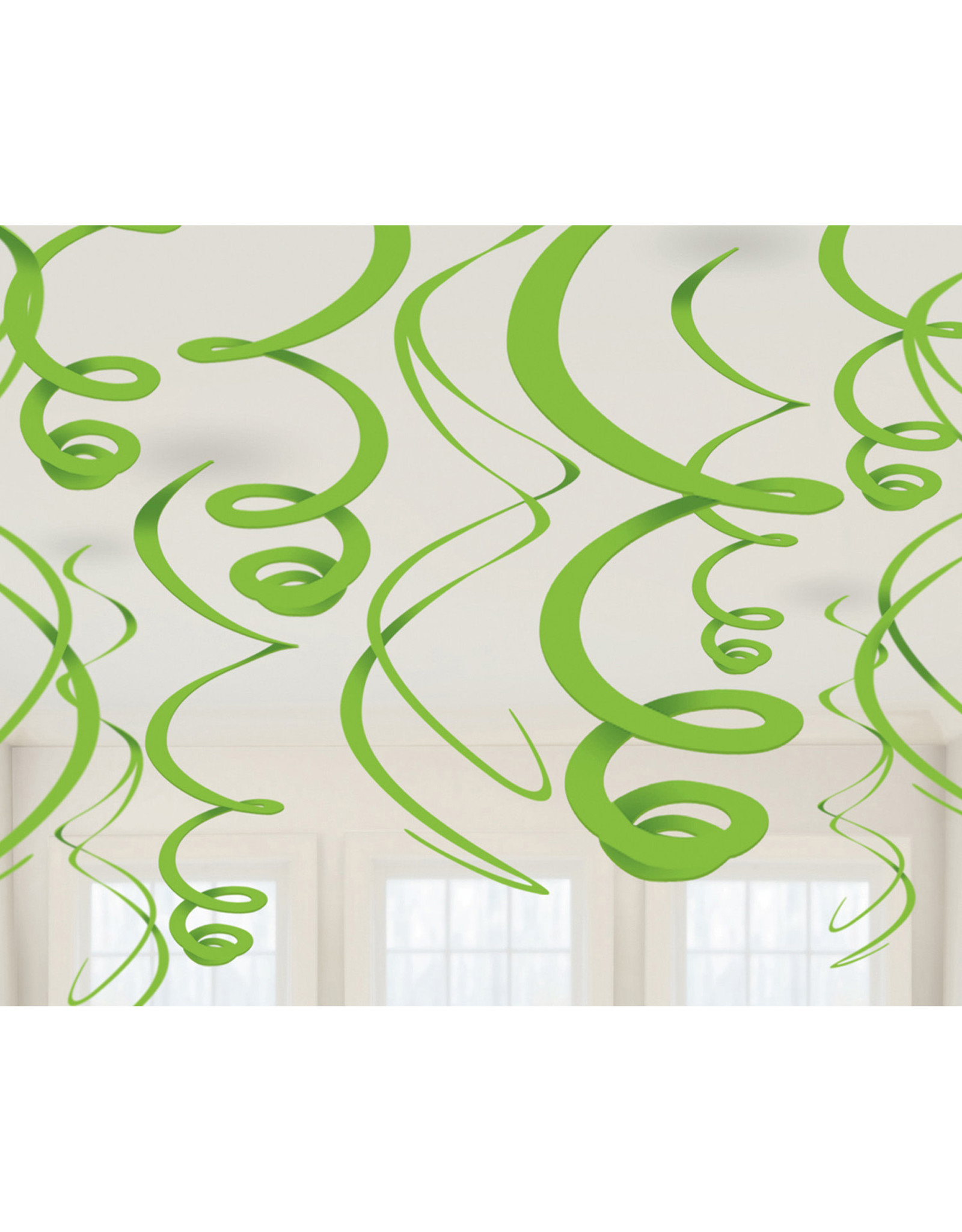 Amscan Swirl hangdecoratie groen 12 stuks