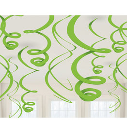 Amscan Swirl hangdecoratie groen 12 stuks