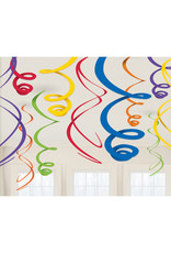 Amscan Swirl hangdecoratie multicolour 12 stuks