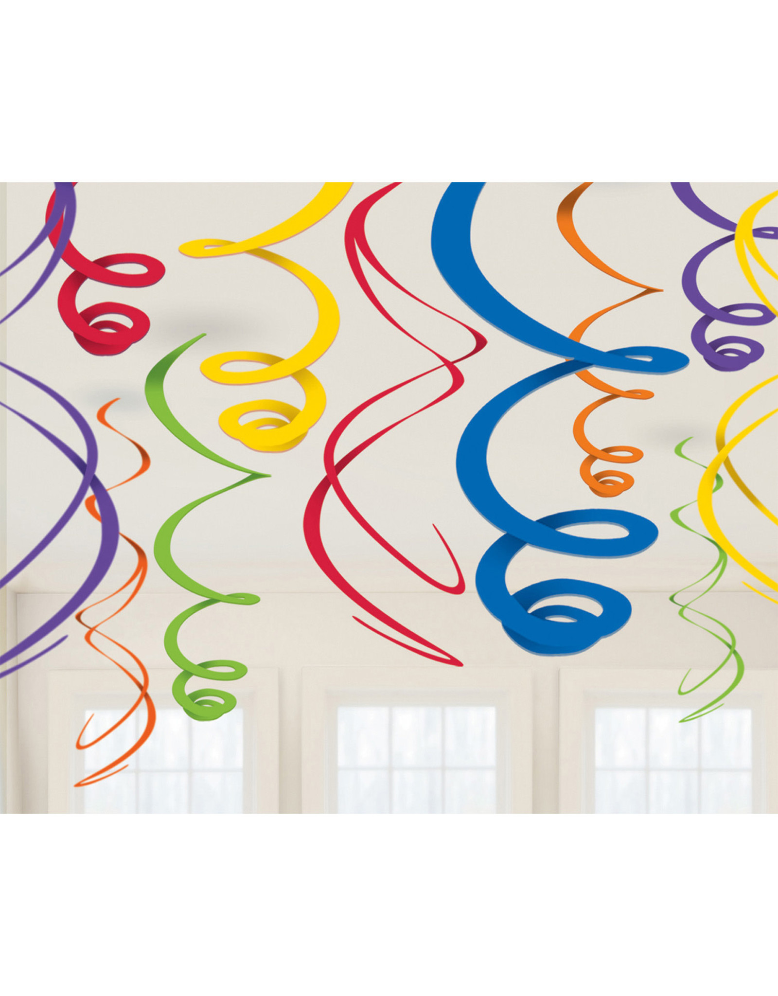 Amscan Swirl hangdecoratie multicolour 12 stuks