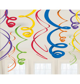 Swirl hangdecoratie multicolour 12 stuks Swirl hangdecoratie multicolour 12 stuks