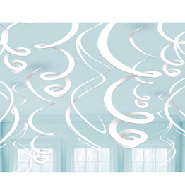 Swirl hangdecoratie wit 12 stuks