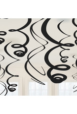 Amscan Swirl hangdecoratie zwart 12 stuks
