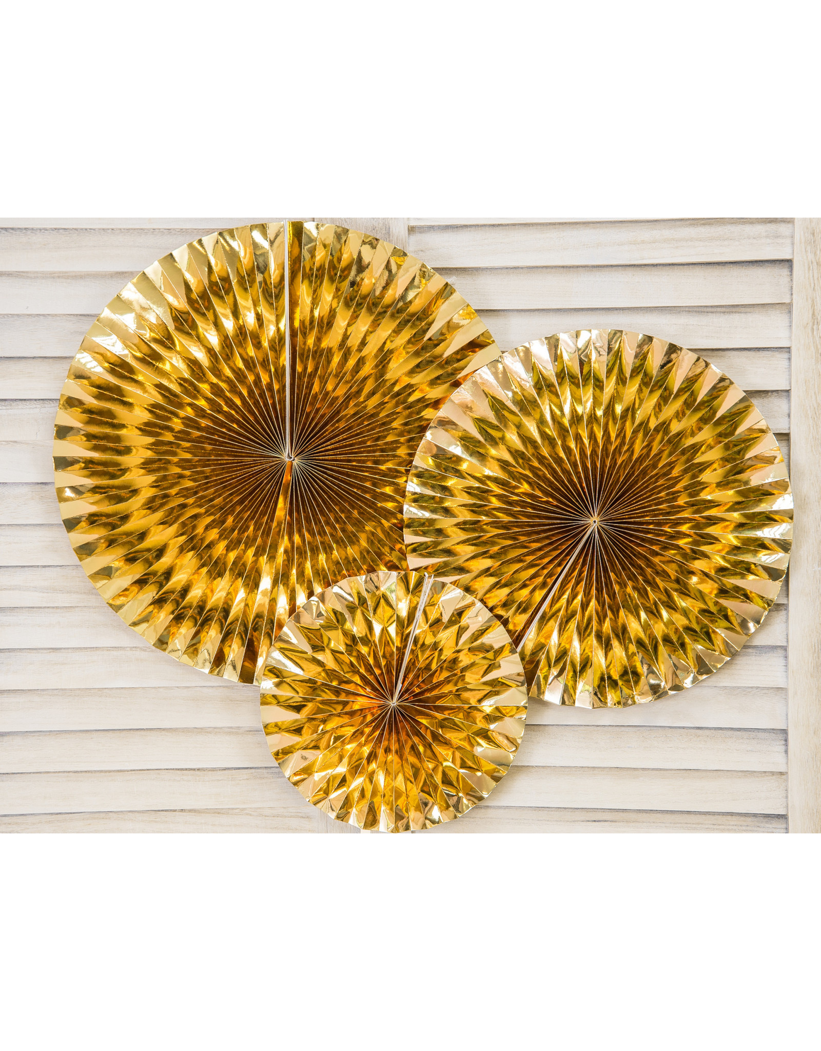 Rosettes 3-pack goud, diverse maten