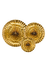 Rosettes 3-pack goud, diverse maten