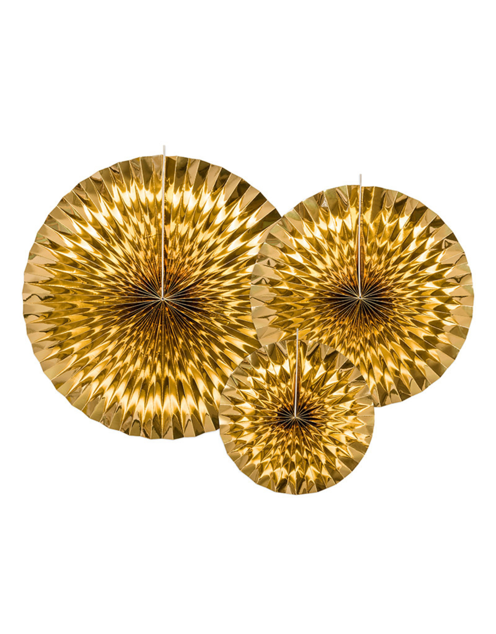 Rosettes 3-pack goud, diverse maten