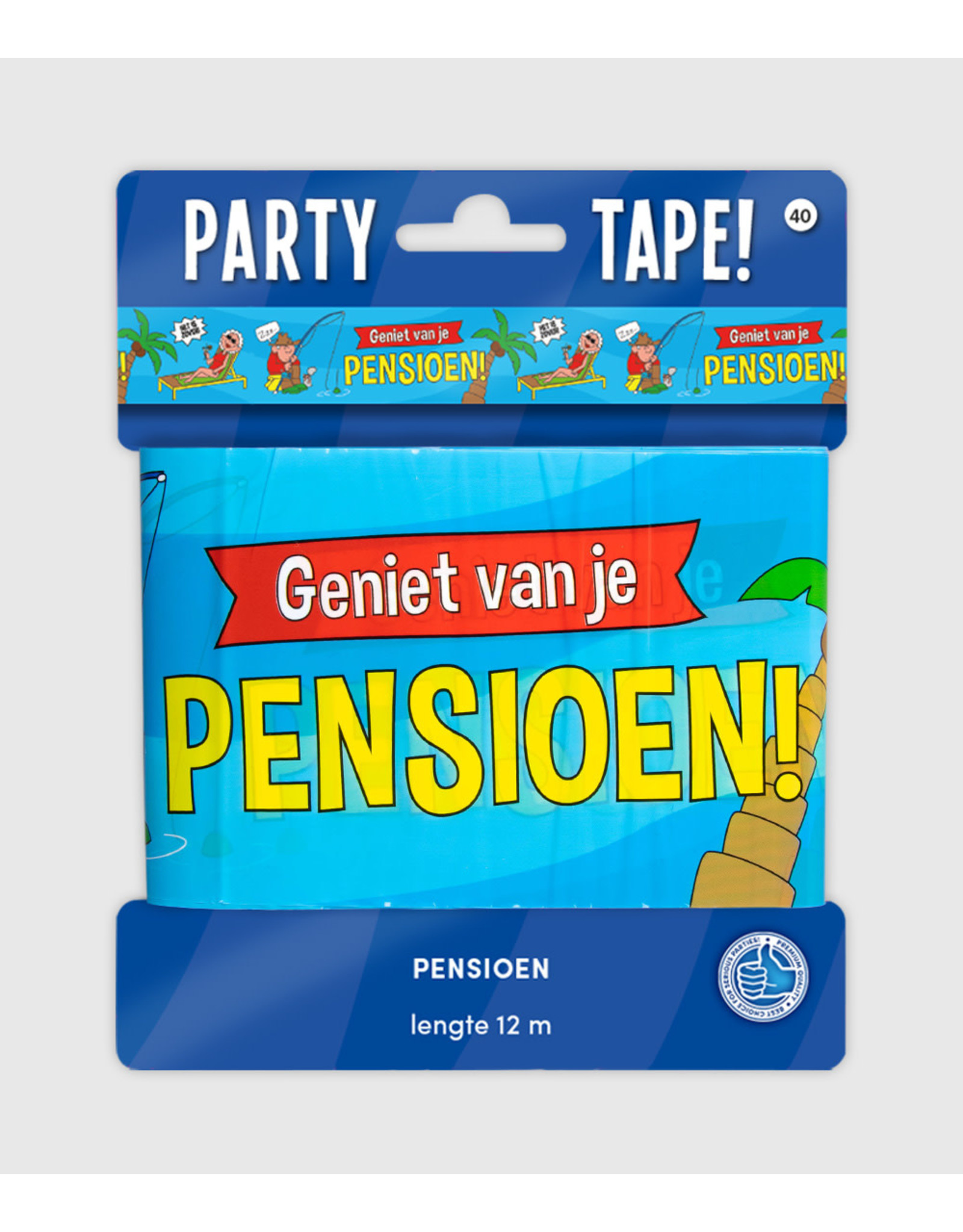 Party tape pensioen cartoon 12 meter