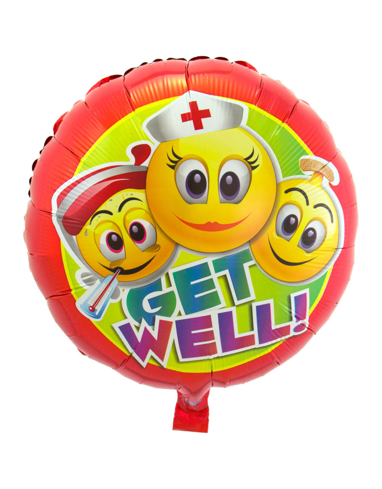 Folieballon get well smiley 43 cm