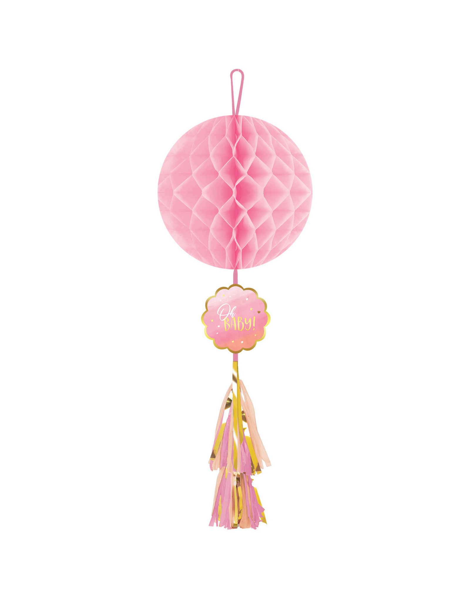 Amscan OH BABY honeycomb met decoratie roze