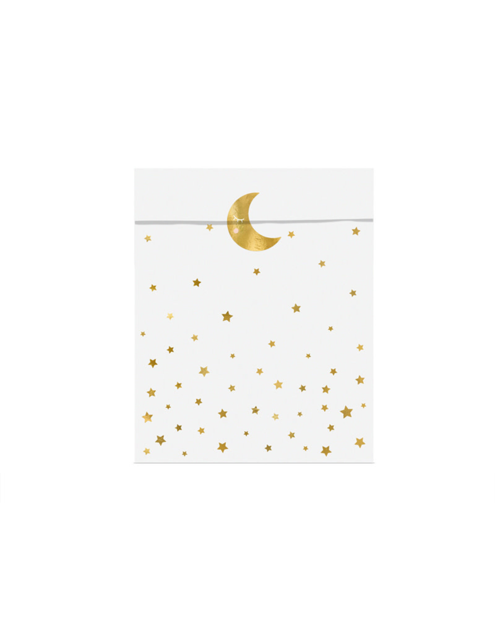 Papieren uitdeelzakjes wit met gouden sterren 6 stuks