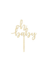 Cake topper oh baby hout