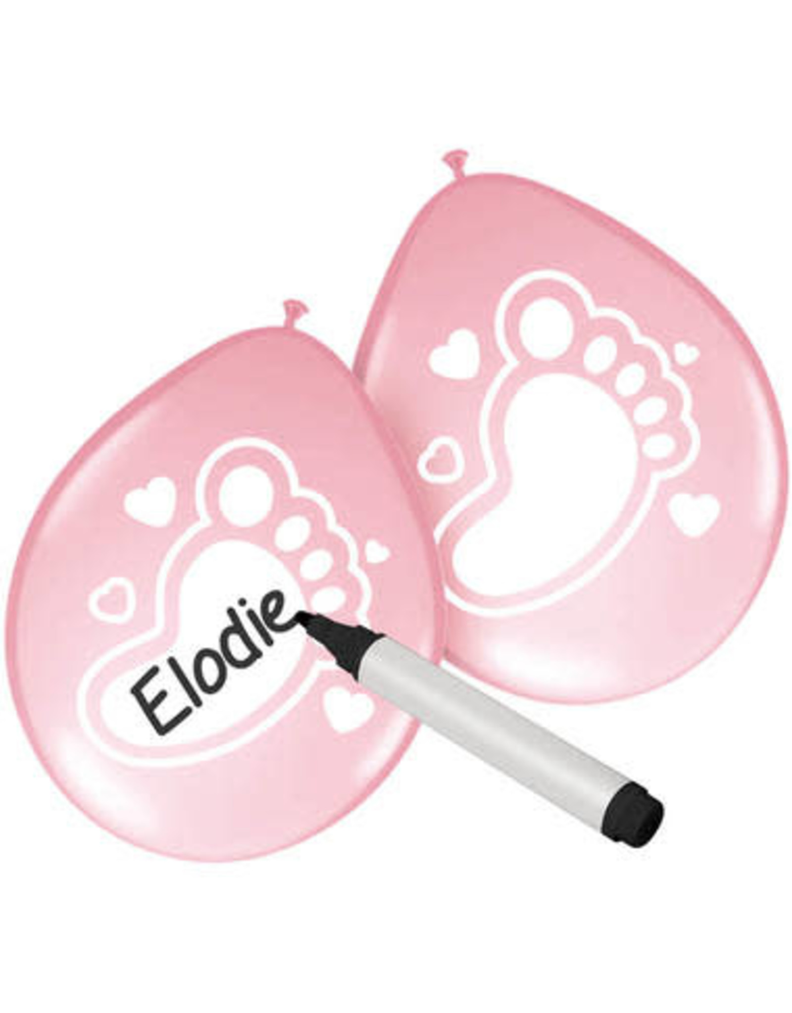 Ballonnen baby roze schrijfbaar meisje