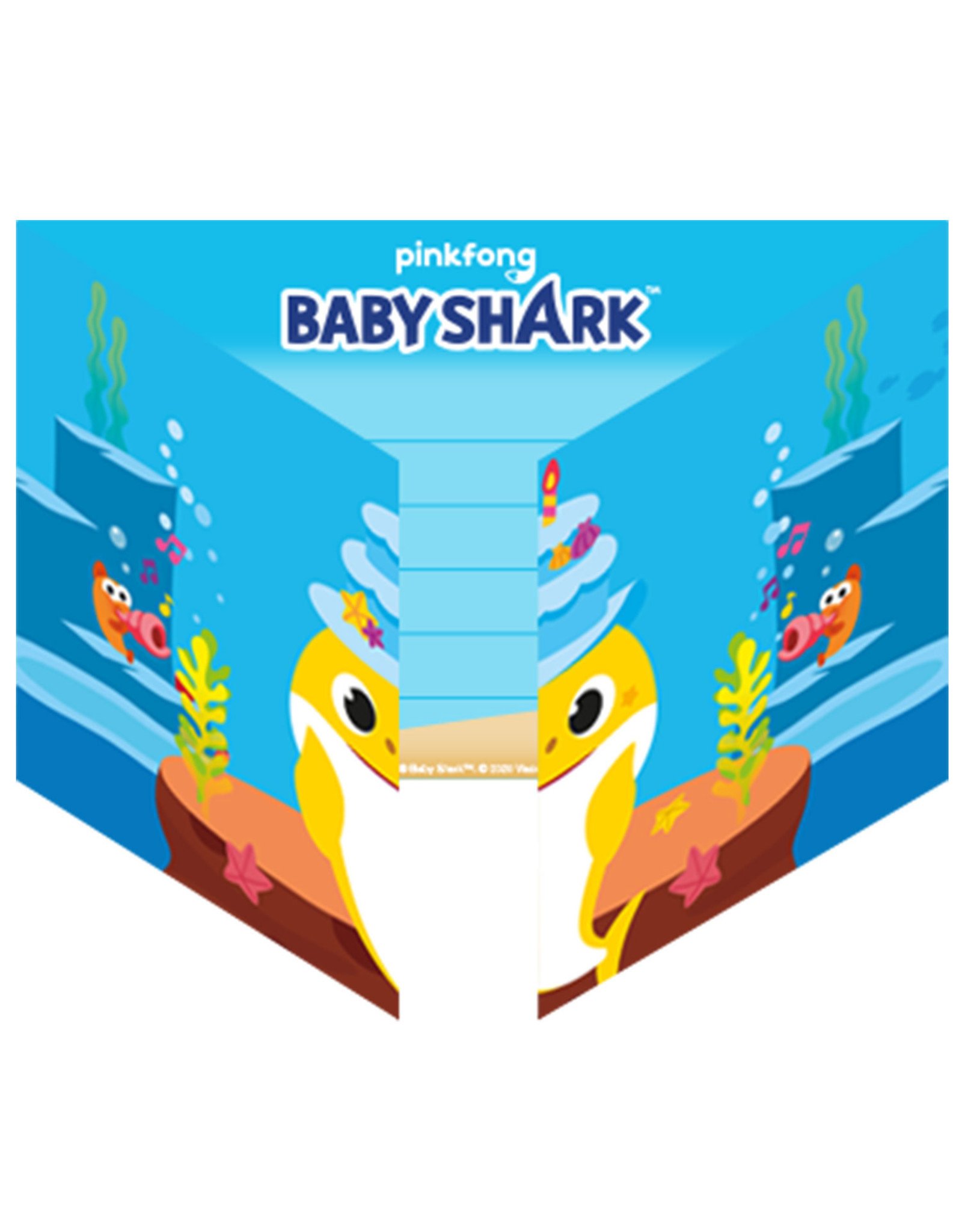 Baby Shark uitnodigingen 8 stuks