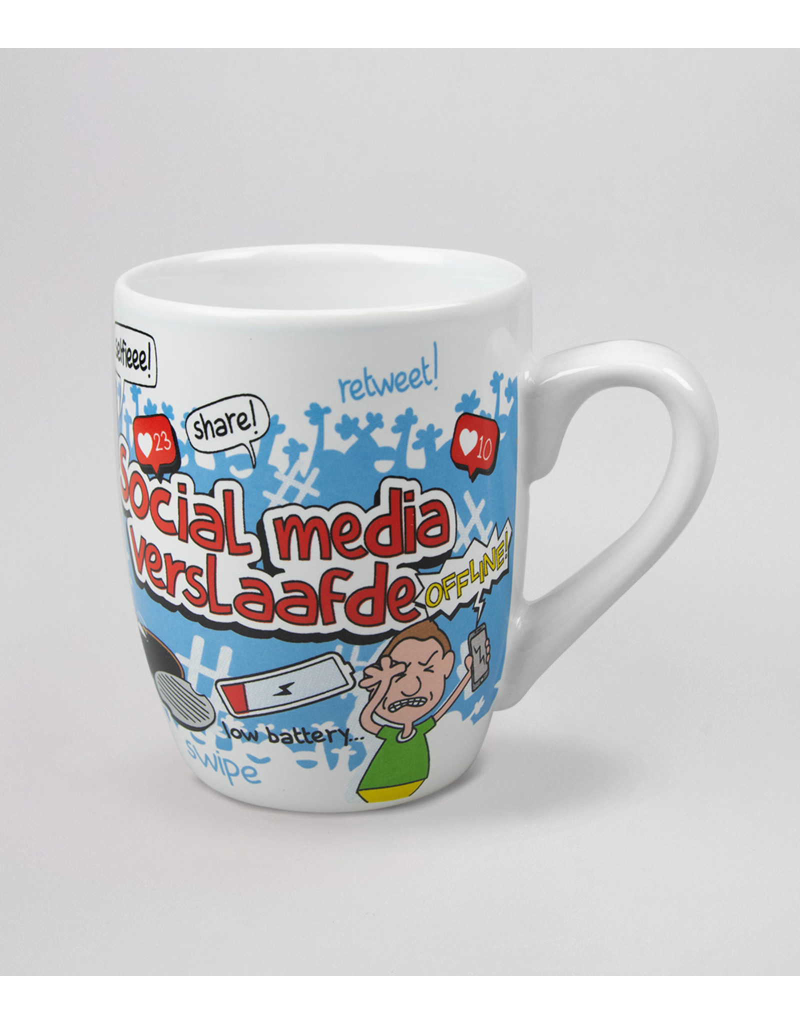 Cartoonmok Social Media verslaafde