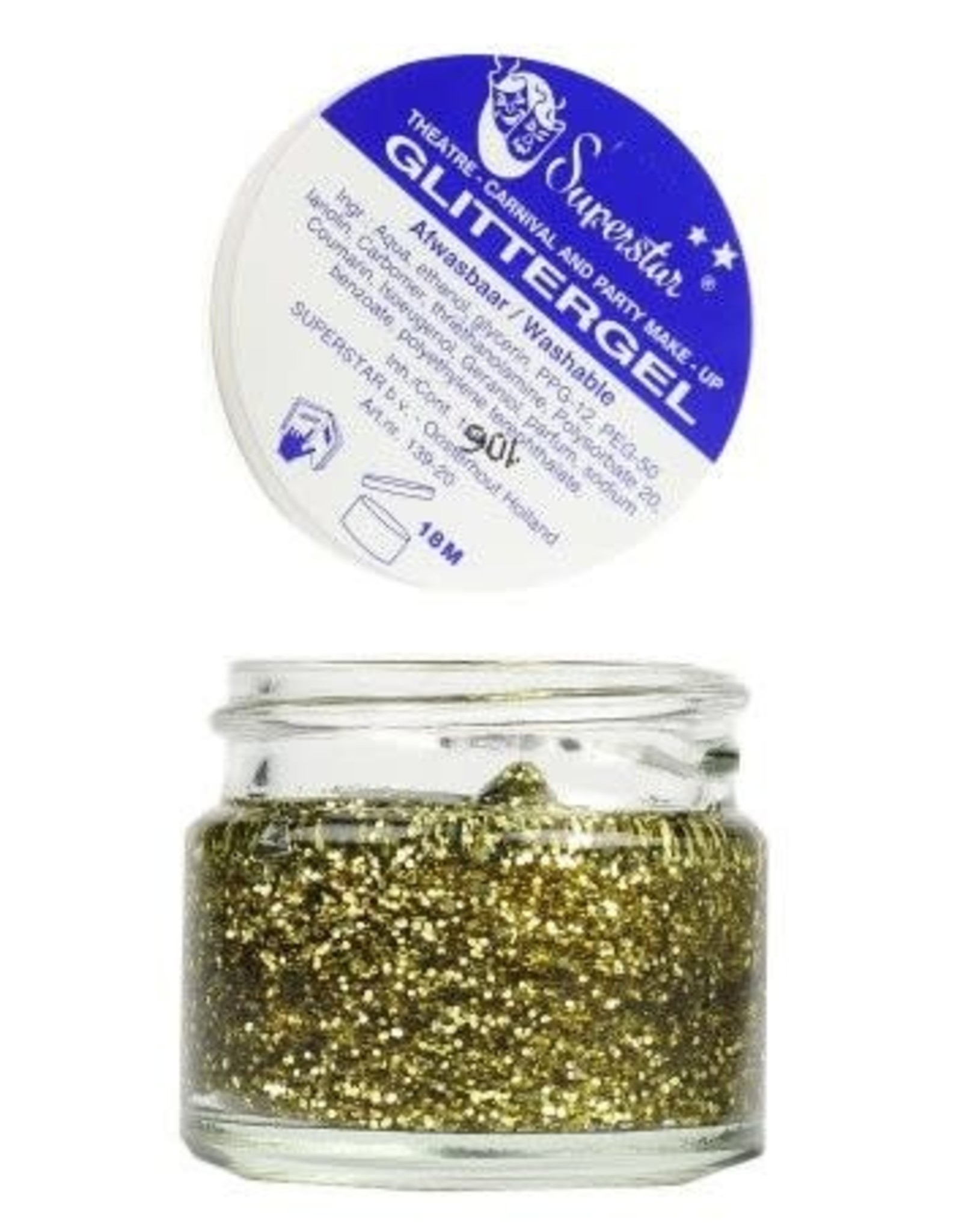 Superstar glittergel huid&haar goud 20 ml