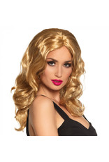 Boland pruik celebrity donker blond 1 stuk