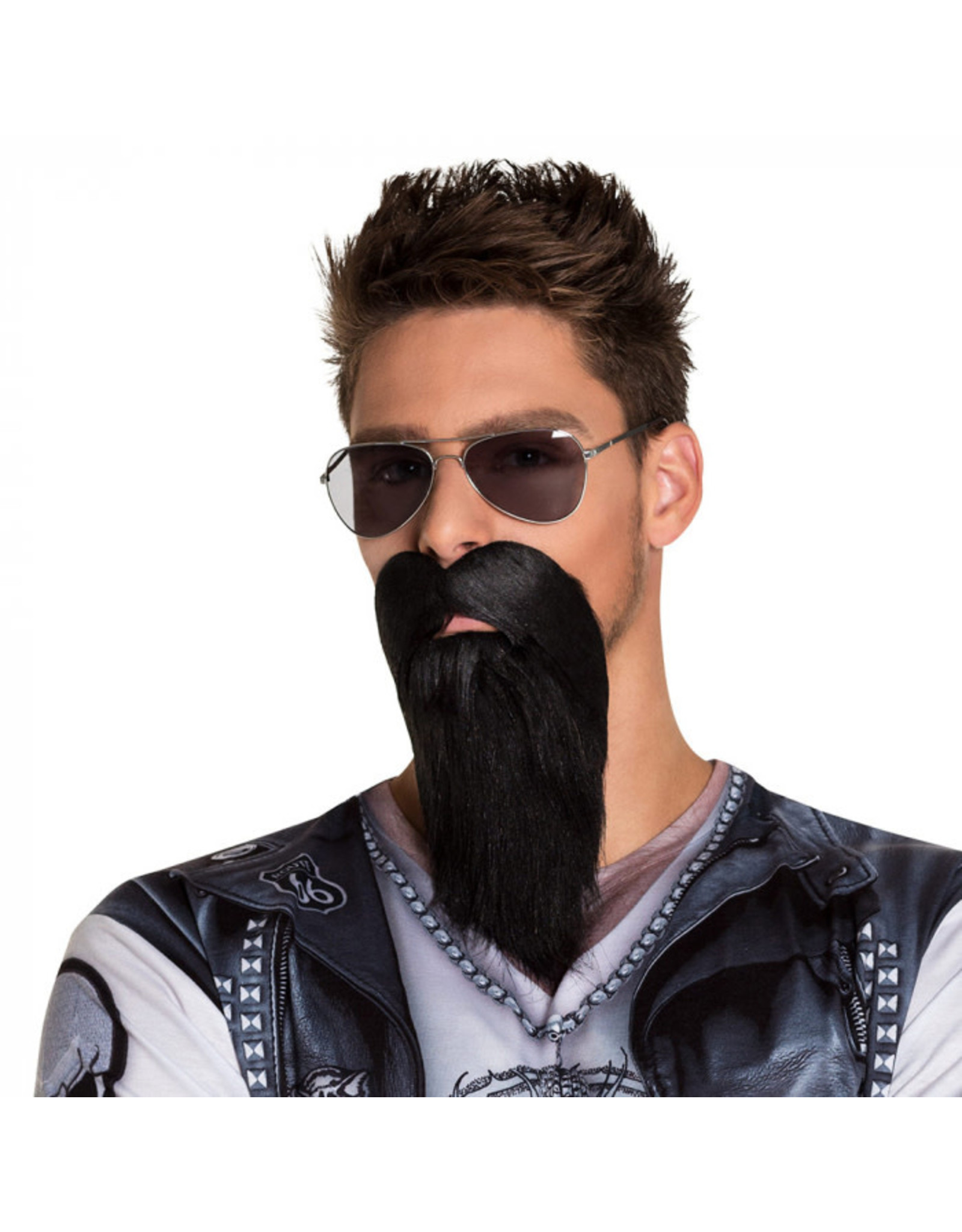 Boland baard biker zwart (incl snor)