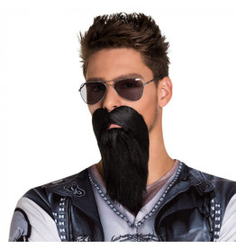 Boland baard biker zwart (incl snor)