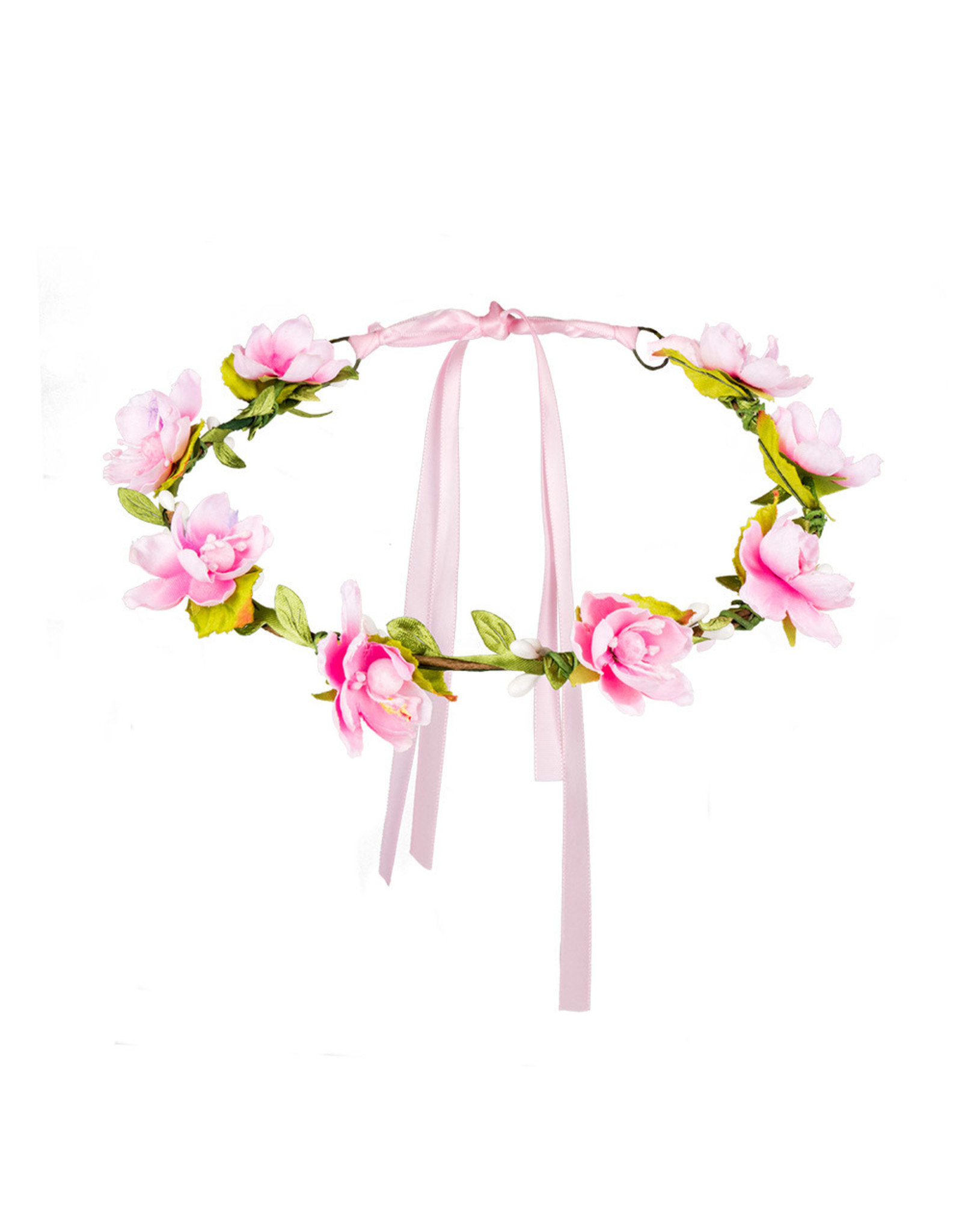 boland hoofdband roze bloemetjes 1 stuk