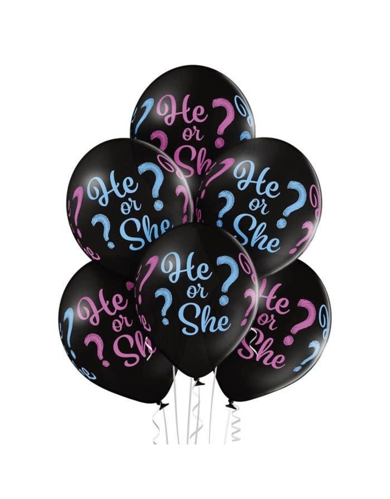 Belbal latex ballon he or she 6 stuks