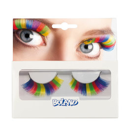 Boland wimpers regenboogkleuren 1 set