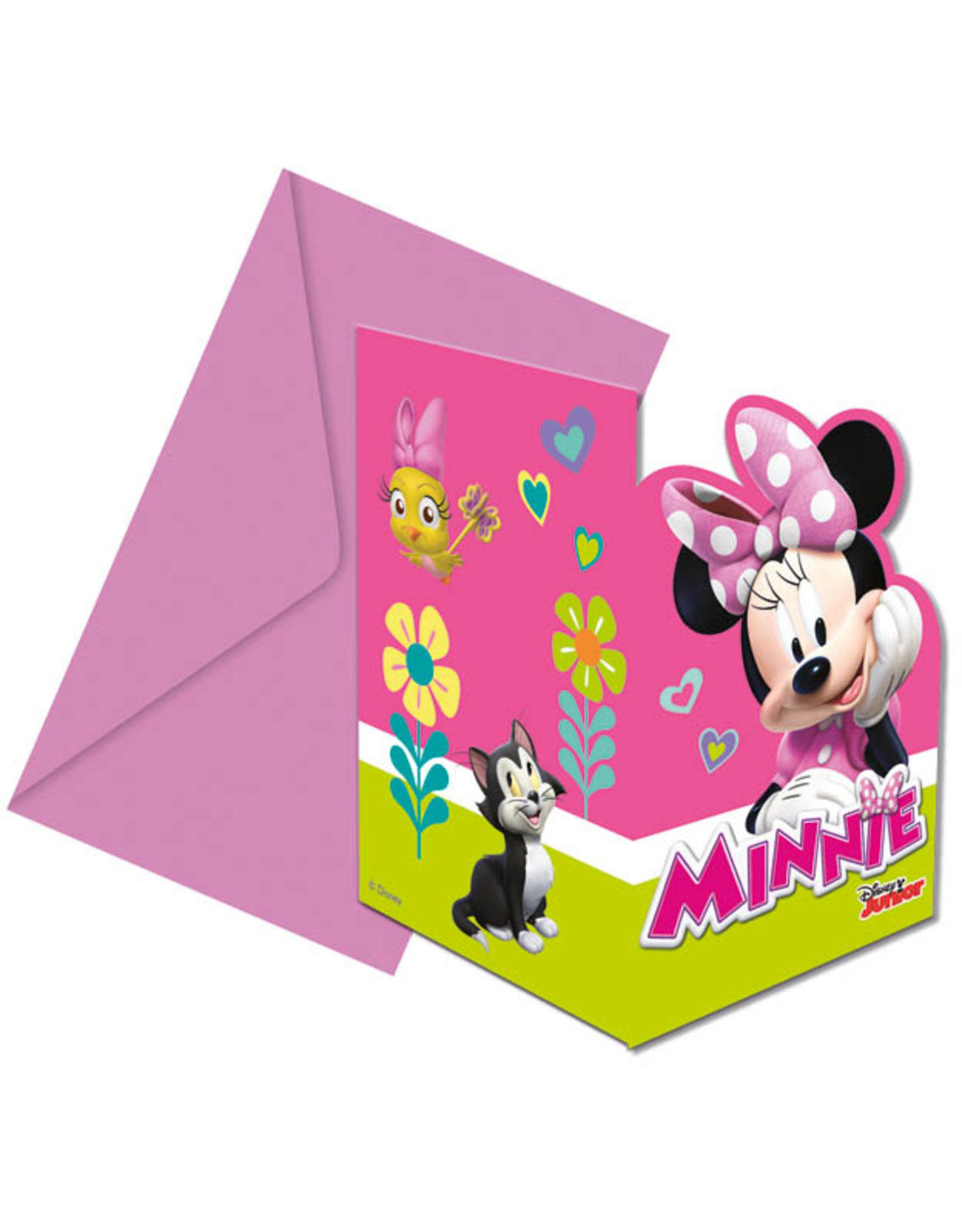 Minnie Mouse uitnodigingen 6 stuks