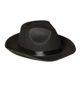 Boland hoed vilt zwart maffia