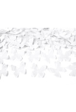 Confetti kanon papier vlinder wit 60 cm