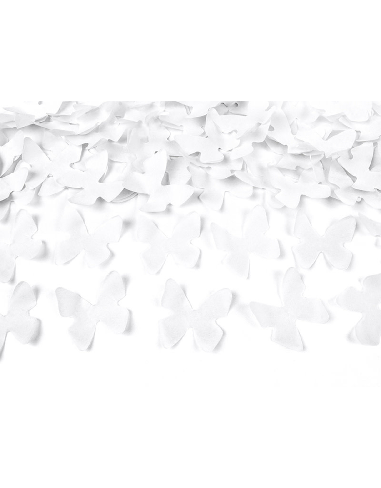 Confetti kanon papier vlinder wit 60 cm