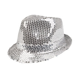 Boland popstar hoed sequins zilver