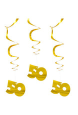 Gouden hangdecoratie 50 3-delig