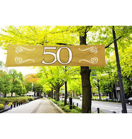 Straatbanier 50 goud 40 x 180 cm